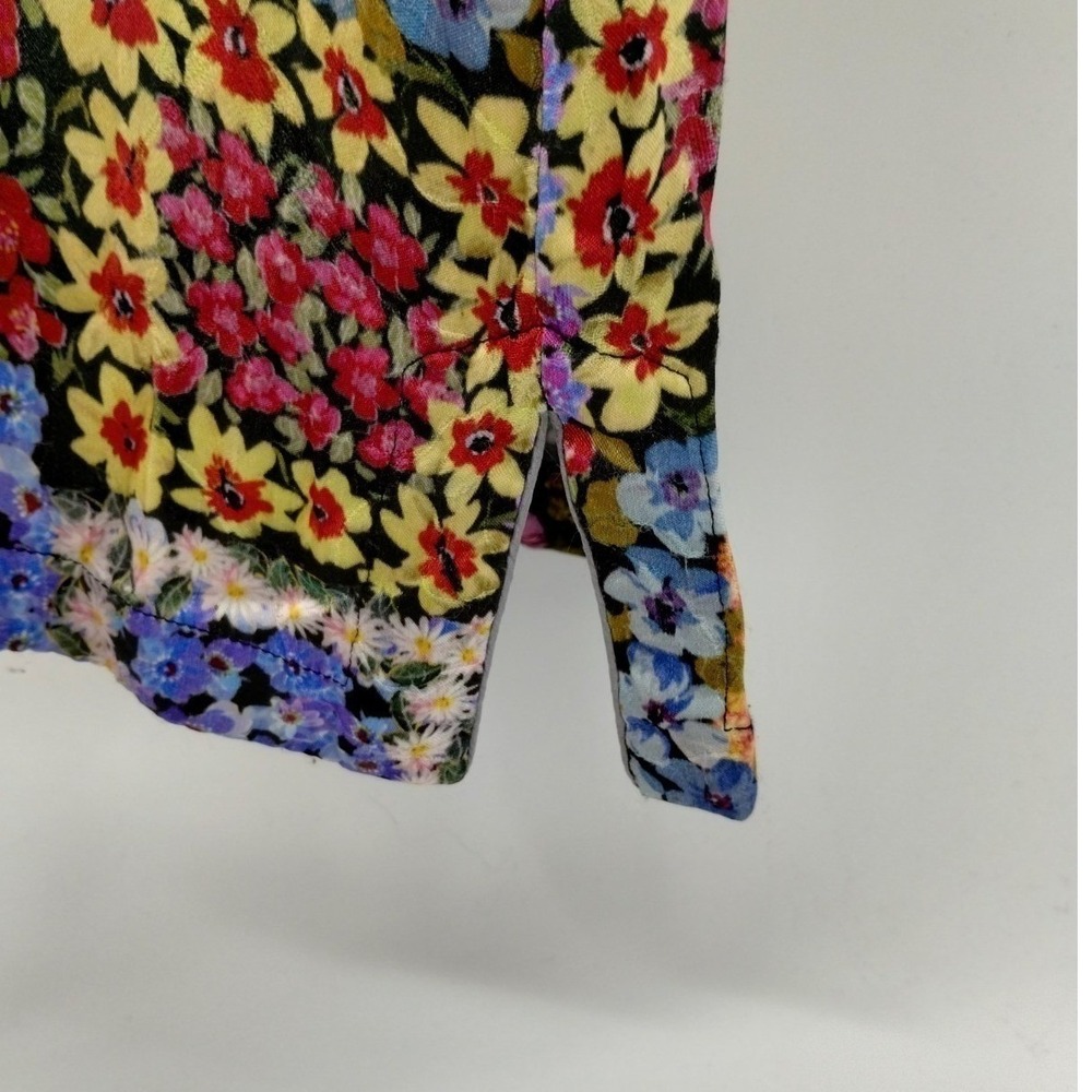 Johnny Was Patchwork Silk Shift Dress Luna Flare Sleeve Small Boho Festival - Picture 7 of 10